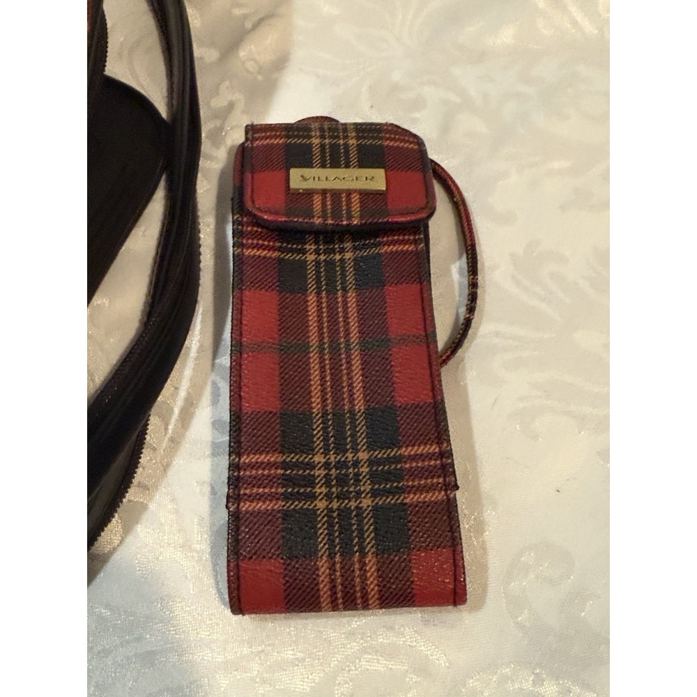 Villager by Liz Claiborne Vintage 90s Y2K Tartan Plaid Multiway Backpack & Case - Picture 9 of 13
